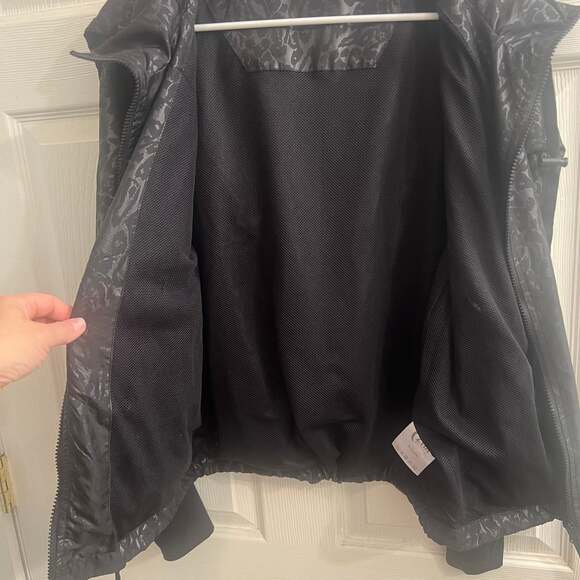 ZYIA Active Black Cheetah Print Bomber Windbreaker Jacket Size M Activewear - Picture 6 of 8